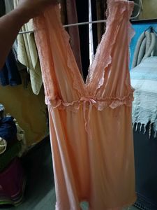Peach Lace Trim Nightgown