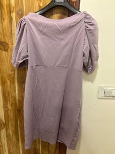 Stylish Lavender Puff Sleeve Dress