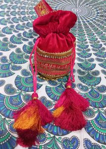 Customized magenta pink Potli bag