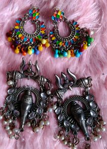 Boho Multi-Color & Elephant Jhumka Earrings