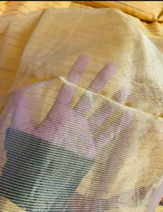 Elegant Yellow Striped Saree