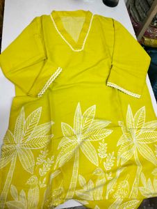 Neon Yellow Designer Coord Set