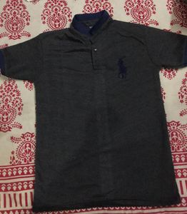 Men Polo Tshirt Grey And Blue