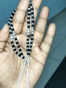 Stylish Gota chandi black moti anklet