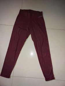 Burgundy High-Waisted Athleisure Leggings