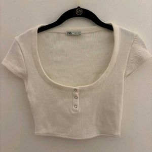 Ribbed Cream Crop Top