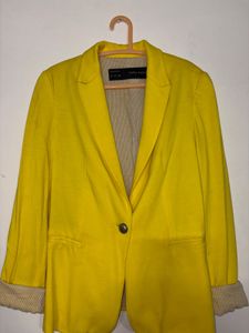 Bright Yellow Zara Basic Blazer