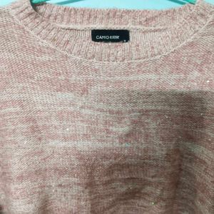 Cute Pink Lace-Up Sleeve Sweater