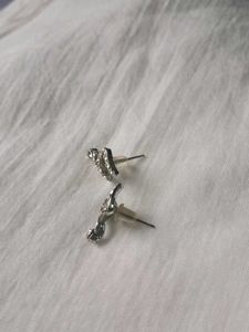 Sparkling Snake Design Stud Earrings