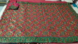 beautiful wedding wear sari with blouse