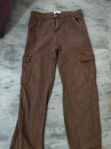 Zara Brown Baggy Cargo Pants