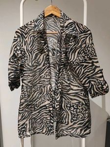 Sheer Animal Print Kimono Top