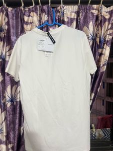 Balmain White T-Shirt with Green Logo