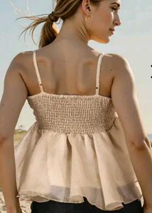 Cream Textured Sheer top 💖