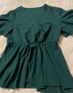 Emerald Green Flutter Sleeve Top