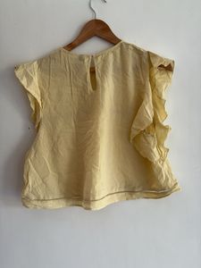 Light beige Flutter Sleeve Top
