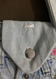 Y2K Light Blue Denim Tote Bag with Chain &amp; Button
