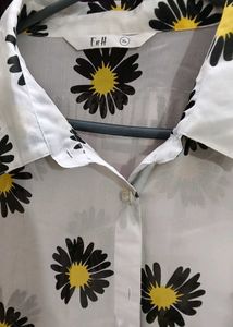 Daisy Print Oversized Blouse