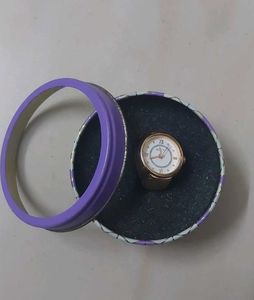 Stylish Gold Tone Ring Watch