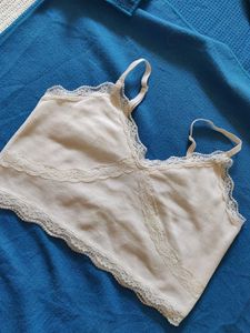 primark Cream Lace Trim Camisole Top