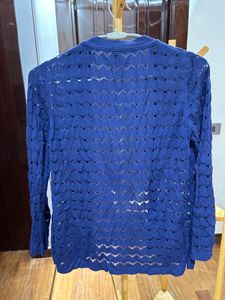 Elle Blue Knit Cardigan - Size M