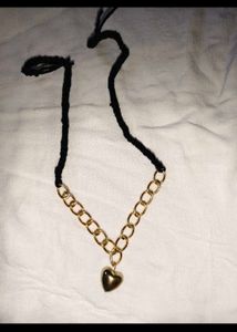 Chunky Gold Heart Choker Necklace