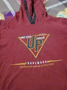 Maroon Graphic Print Hoodie