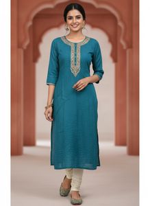 😍Teal Embroidered Kurta😍
