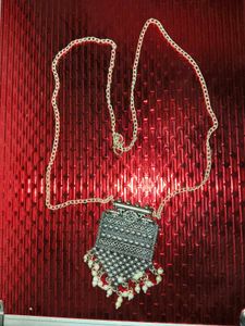 Oxidized Silver Pendant Necklace
