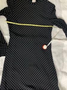 ZARA Black Polka Dot Flared Dress