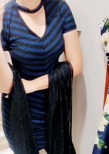 Sparkly Striped Mini Dress