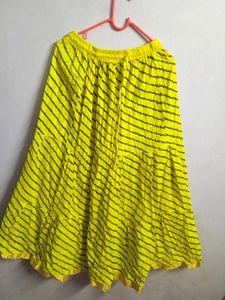 Green Striped Ethnic Skirt