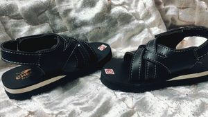 Black toe Open Velcro Closure Unisex Sandals