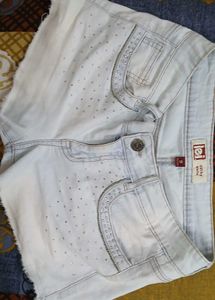 Sparkly Denim Shorts