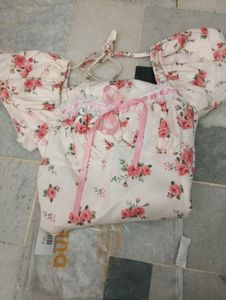 Vintage Floral Puff Sleeve Dress