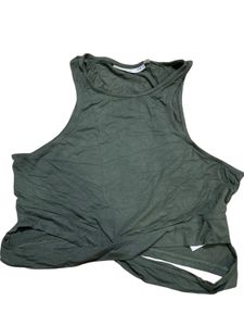 Olive Green Twist Front Tank Top