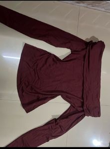 Maroon Off-Shoulder Top