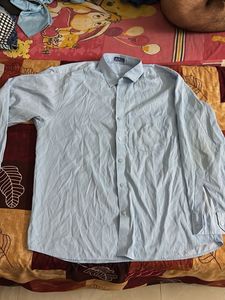 Men's Light Blue Striped Button-Down Shirt