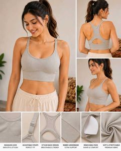 Imported Seamless Ribbed Sports Bra