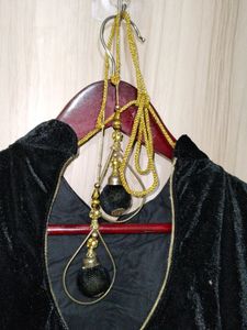 Black Full Sleeve Velvet Blouse (Women's)