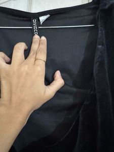 Elegant Black Velvet Drape Top