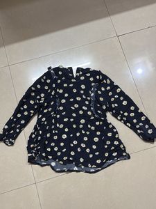 Flared Navy Blue Top