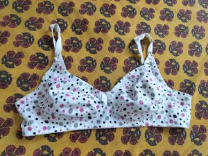 Comfortable 2 Bra Set - Black &amp; White Polka Dot