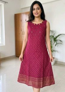 Maroon Kurti with Gold Print
