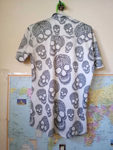 Men's Skull Print Short Sleeve Shirt