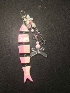 pink fish keychain