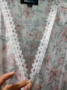 Floral Print Wrap Blouse