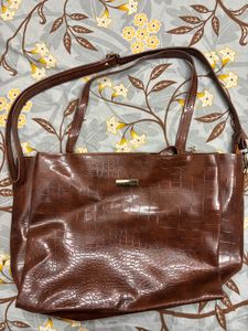 Leather Chic Croc-Embossed Tote Bag