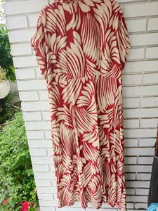 Stylish Leaf Print Midi Dress