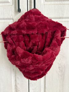Soft Faux Fur Wine color Scarf
